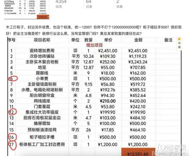 中还有虚报！装修没找对公司真是进退两难j9九游会登录施工没过半17个增项其(图2)